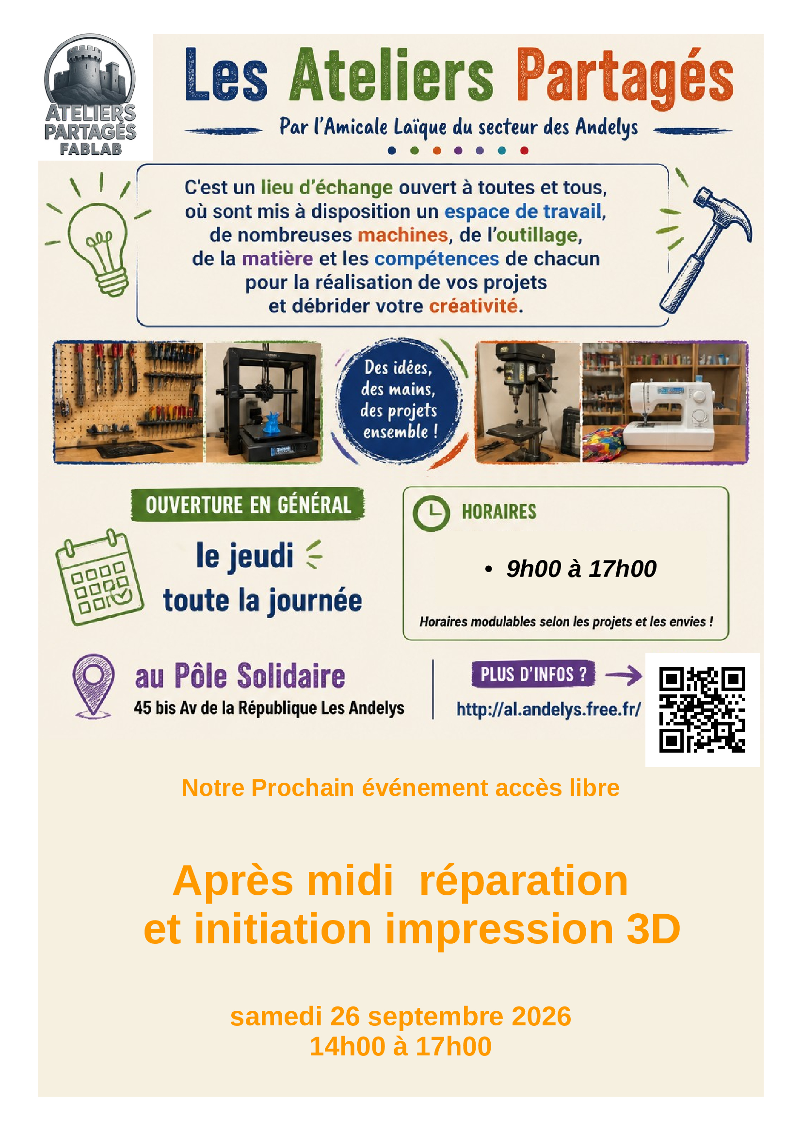 Après-midi réparation et initiation impression 3D